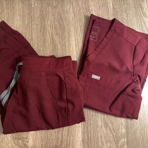 Figs Burgundy XS Scrub Set